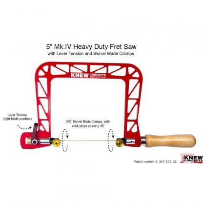 Knew Concepts Mk.IV Heavy Duty Fret Saw with Lever Tension & Swivel Blade Clamps