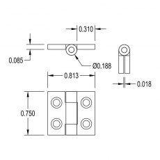 Brusso Small Brass Butt Hinge