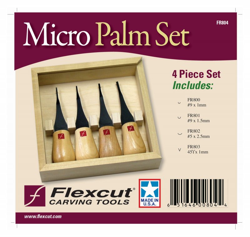 Flexcut Carving Knives Wide-format Palm 4 PC Set FR404 for sale online