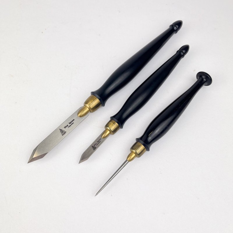 Friday Finds Blue Spruce Toolworks - Marking Knives & Awl Set (with African Blackwood Handles) [Preowned]